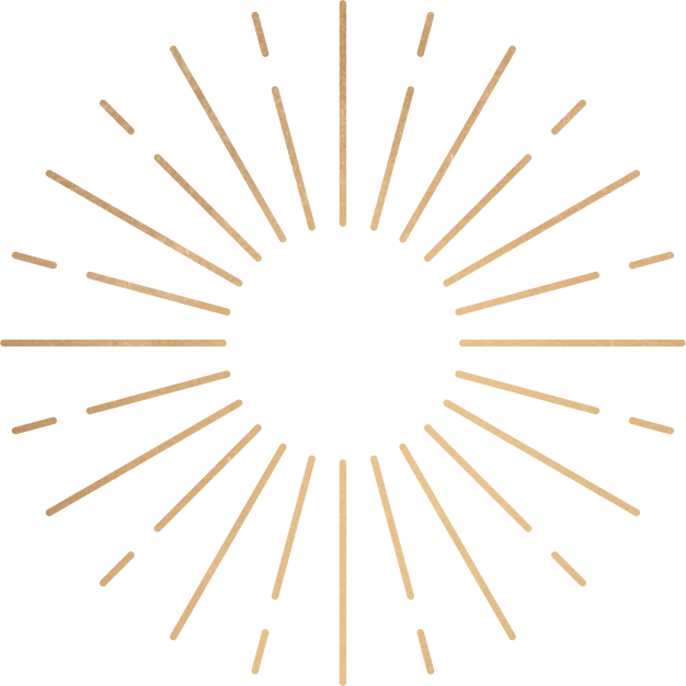 Gold Spiritual Hand drawn Mystic Sun Symbol for Logo